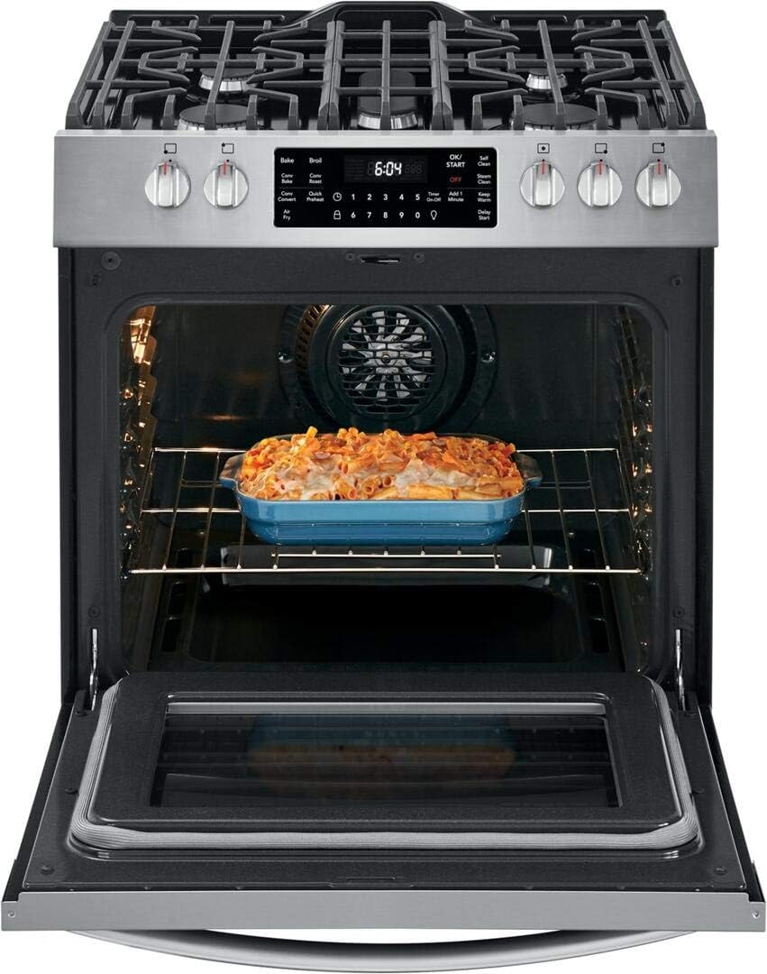 Frigidaire FGGH3047VF 30" Gallery Series Gas Range with 5 Sealed Burners, griddle, True Convection Oven, Self Cleaning, Air Fry Function