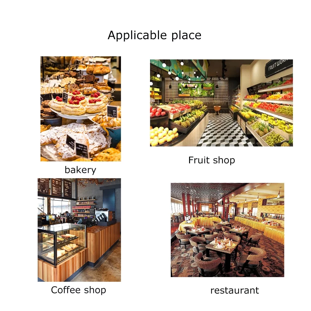 INTSUPERMAI 35" Refrigerated Cake Showcase Cooling Display Case Bakery Cabinet Defrost Right Angle 2-layer Back Sliding Door Desktop 220V