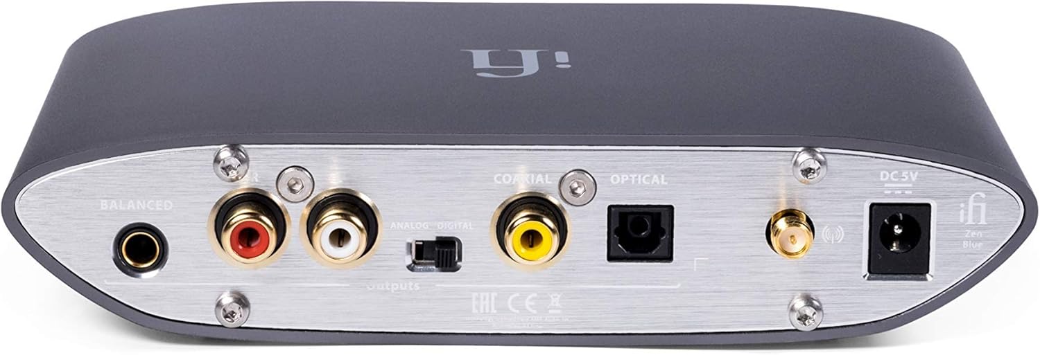 iFi Zen Blue HiFi Bluetooth Receiver Desktop DAC/Adapter - Wireless Input/Outputs - Optical/Coaxial/SPDIF/RCA / 4.4 Balanced