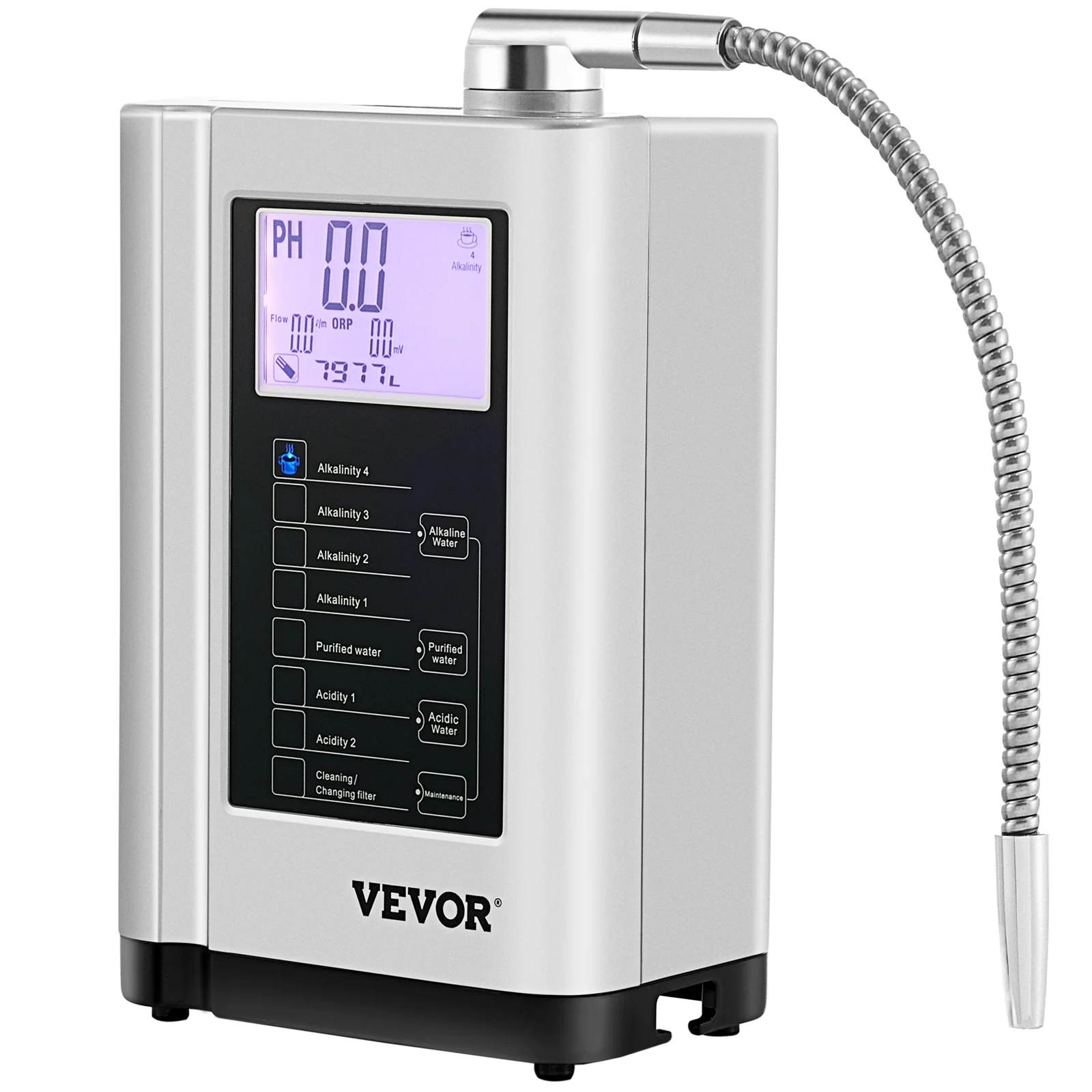 BENTISM  Water Ionizer Machine Alkaline Acid Water Purifier PH3.5-10.5 w/ 3.8" LCD Panel , 7 Water Settings, up to 1200PPM TDS & -500mV ORP