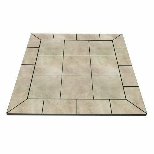 NY Hearth White Lava 48x22 x 48x22 Tile Hearth Pad- Square Wall
