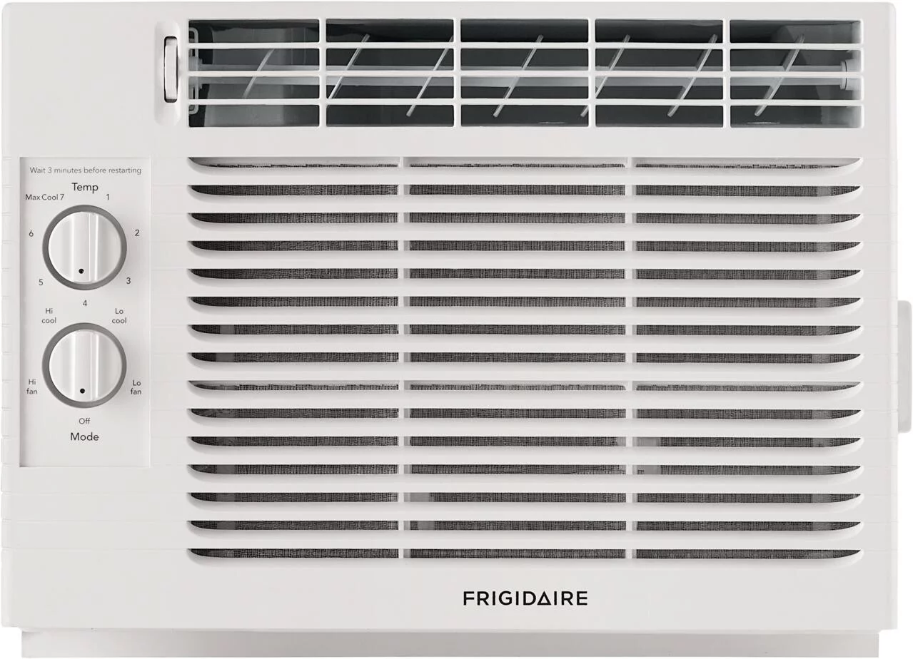 Frigidaire FFRA051ZA1 17" Window Mount Air Conditioner with 5000 BTU Cooling Capacity, 2 Fan Speeds, Fixed Chassis and Auto Restart in White