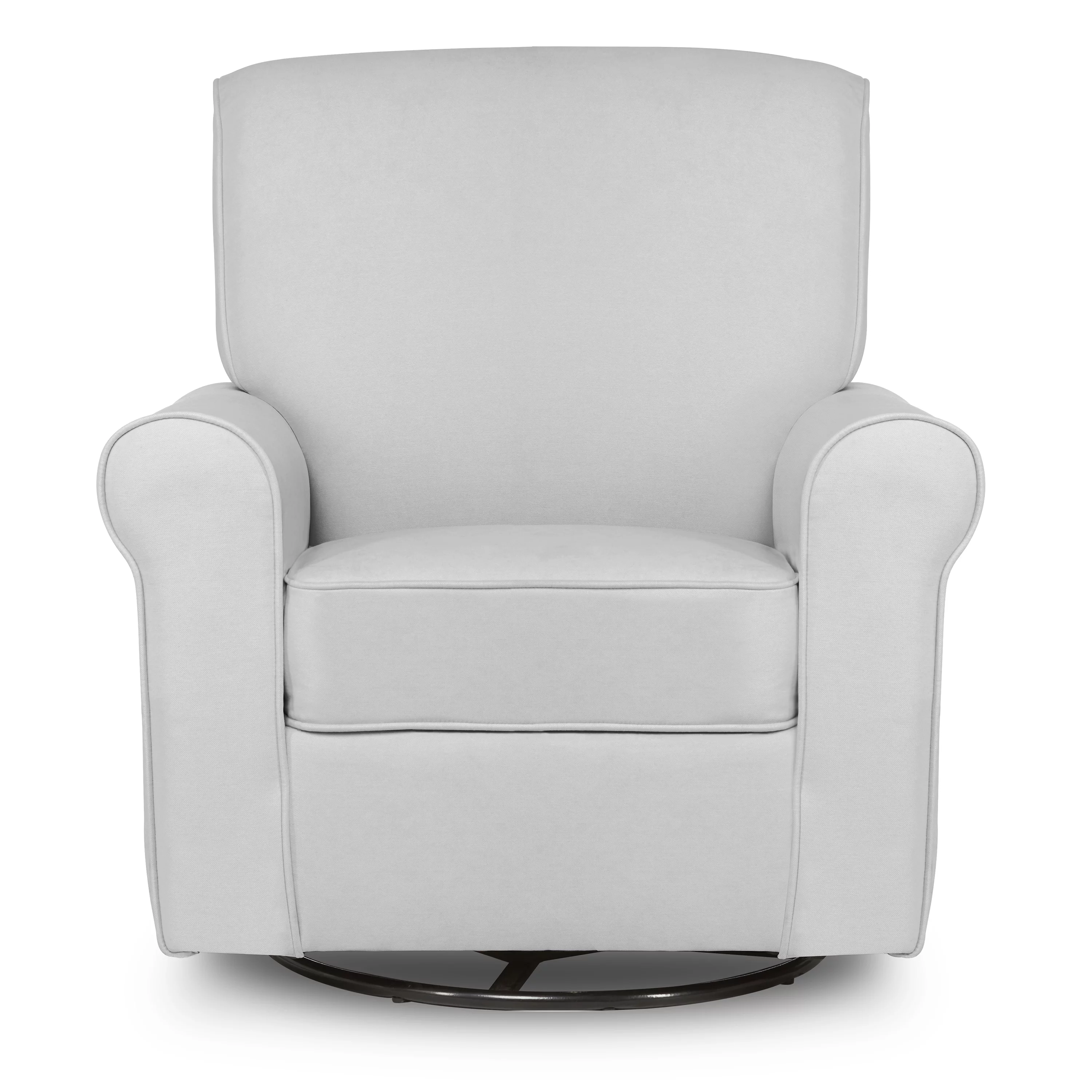 Evolur London Upholstered 360 Swivel l Glider I Rocker I Nursery Glider I Durable Soft Fabric in Gray Finish