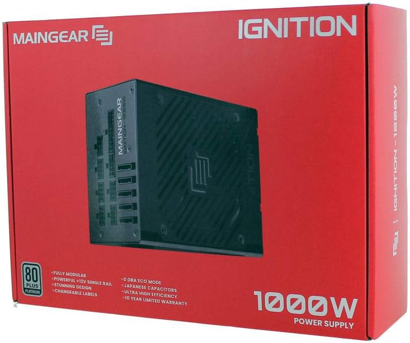 MAINGEAR Ignition Fully Modular Gaming Power Supply, 80-Plus Platinum Rated PSU (1200 Watt)