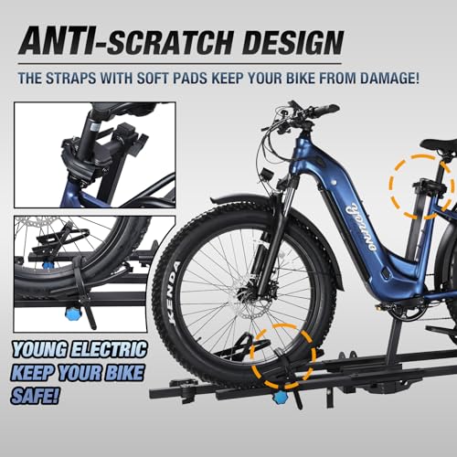 Young Electric 2-Bike Rack Mate R, E-Bike Rack Hitch with Ramp for Cars, Trucks, Minivans, SUVs with 2 Inches Receiver