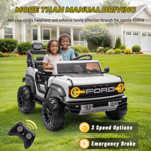 ENYOPRO 2 Seater Ride On Car for Kids, 24v Licensed Ford Bronco Raptor Electric Power Ride On Truck Toy with Remote Control