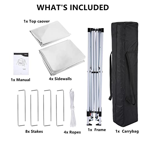 COBIZI 10x10 Pop up Canopy Tent Protable Canopy Tent with 4 Sidewalls Waterproof Commercial Instant Shelter for Parties, Wedding