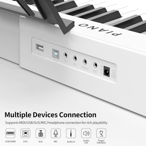 Digital Piano 88 Key Full Size Semi Weighted Electronic Keyboard Piano Set with Stand,Built-In Speakers,Electric Piano Keyboard with Sustain Pedal