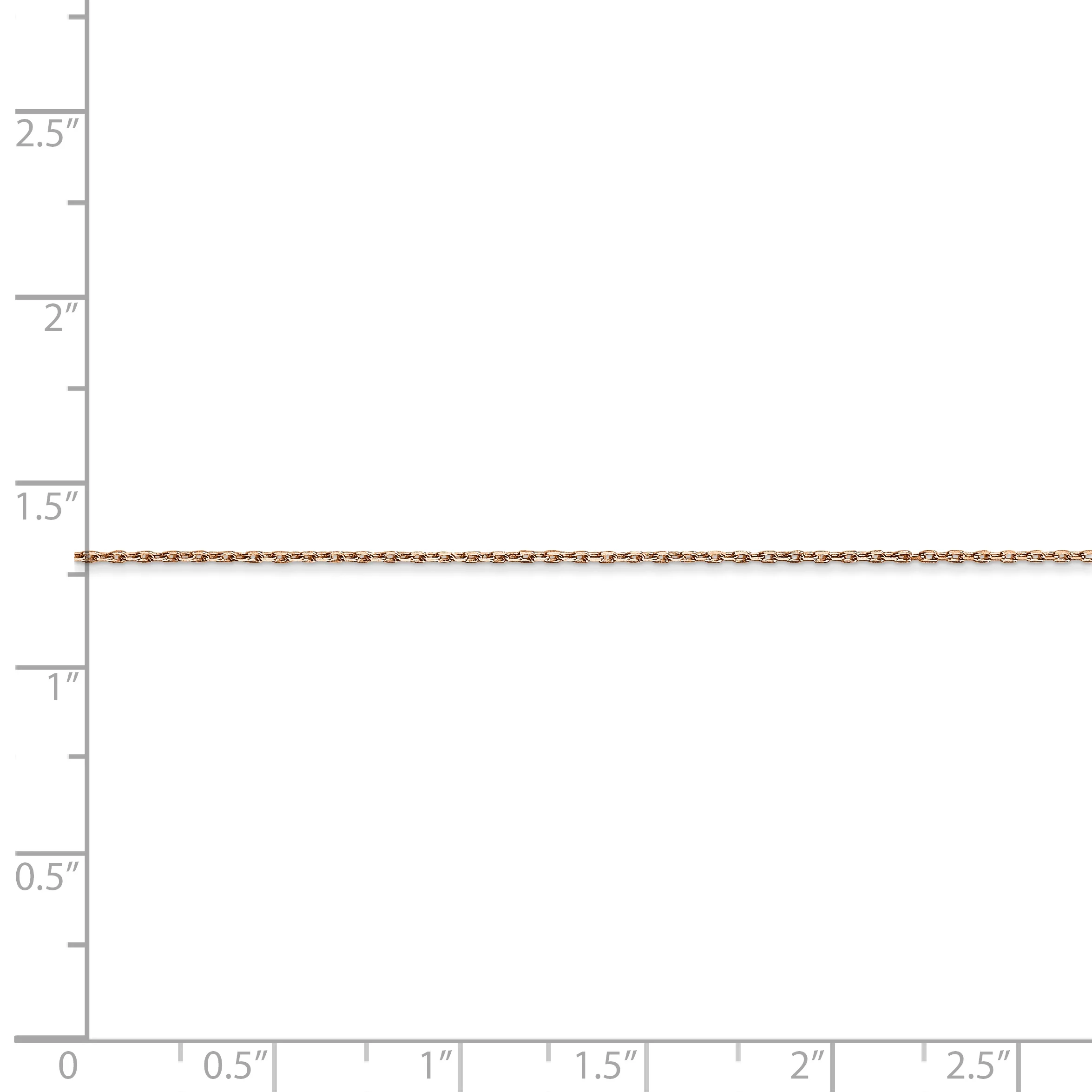 Primal Gold 14 Karat Rose Gold 0.8mm Diamond-cut Cable Chain Necklace