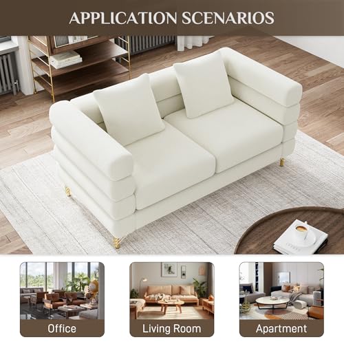 Cloud Couch for Living Room, 79" Modern Overstuffed Deep Seat Boucle Sherpa 3 Seater Sofa with 3 Pillows