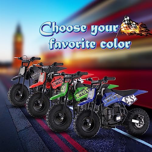 Mini Kid Dirt Bike, 49 CC 2-Stroke Gas Bike with Off-Rode Tire, Suspensions, Disc Brakes, Max Load 160Lbs, Up to 20Mph, EPA Approved