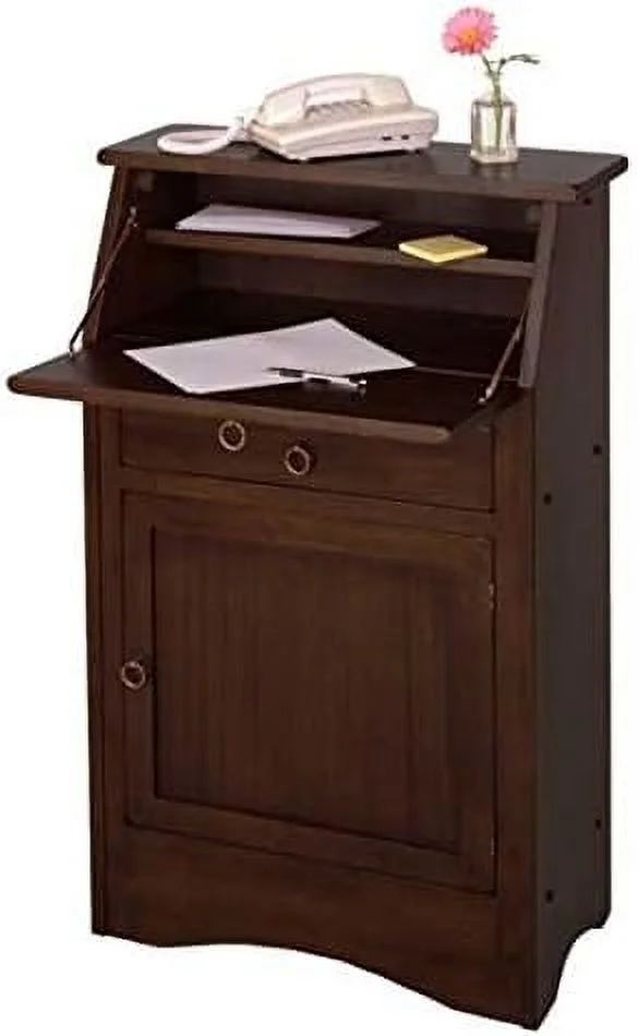 HJNIUNIU Versatile Secretary Desk with Timeless Design | Cabinet Door  Fold-Down Table  Shelves | 38.5" H x 25.1" W x 11.9"