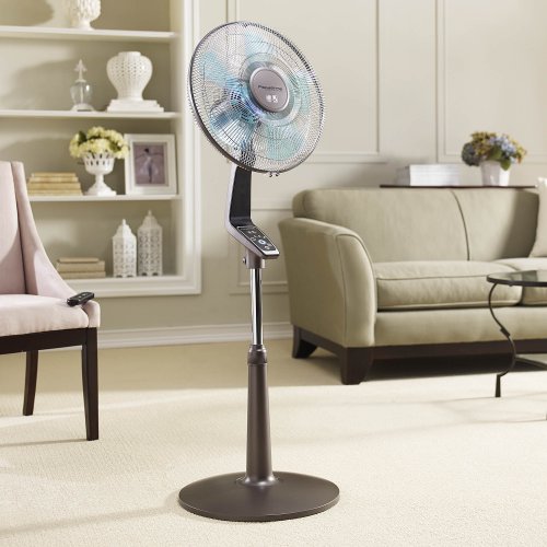 Rowenta Turbo Silence Oscillating 16-Inch Stand Fan Powerful and Quiet with Remote Control - Smart Home Appliances