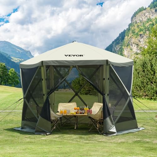 VEVOR Pop Up Gazebo Screen Tent, Pop-Up Instant Gazebo Tents with Mosquito Netting Outdoor Canopy