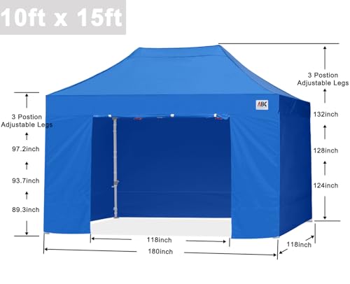 ABCCANOPY Easy Pop Up Canopy Tent with Sidewalls 10x10 Commercial -Series, White