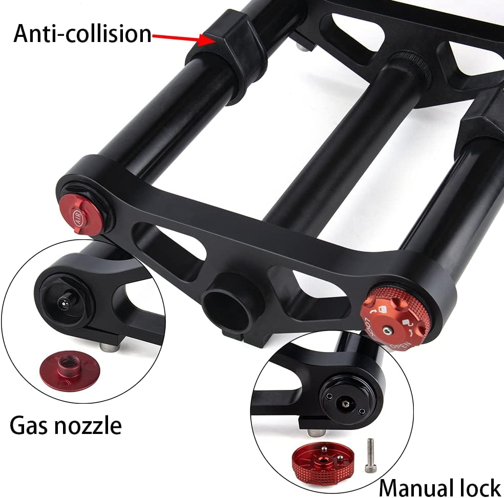 Suspension Forks 1 Pcs Double Shoulder Snow Front Fork 20 * 4.0inch / 26 * 4.0 Inch MTB Fork 130mm Travel Air Supension Bike Fork E-Bike Fork MTB