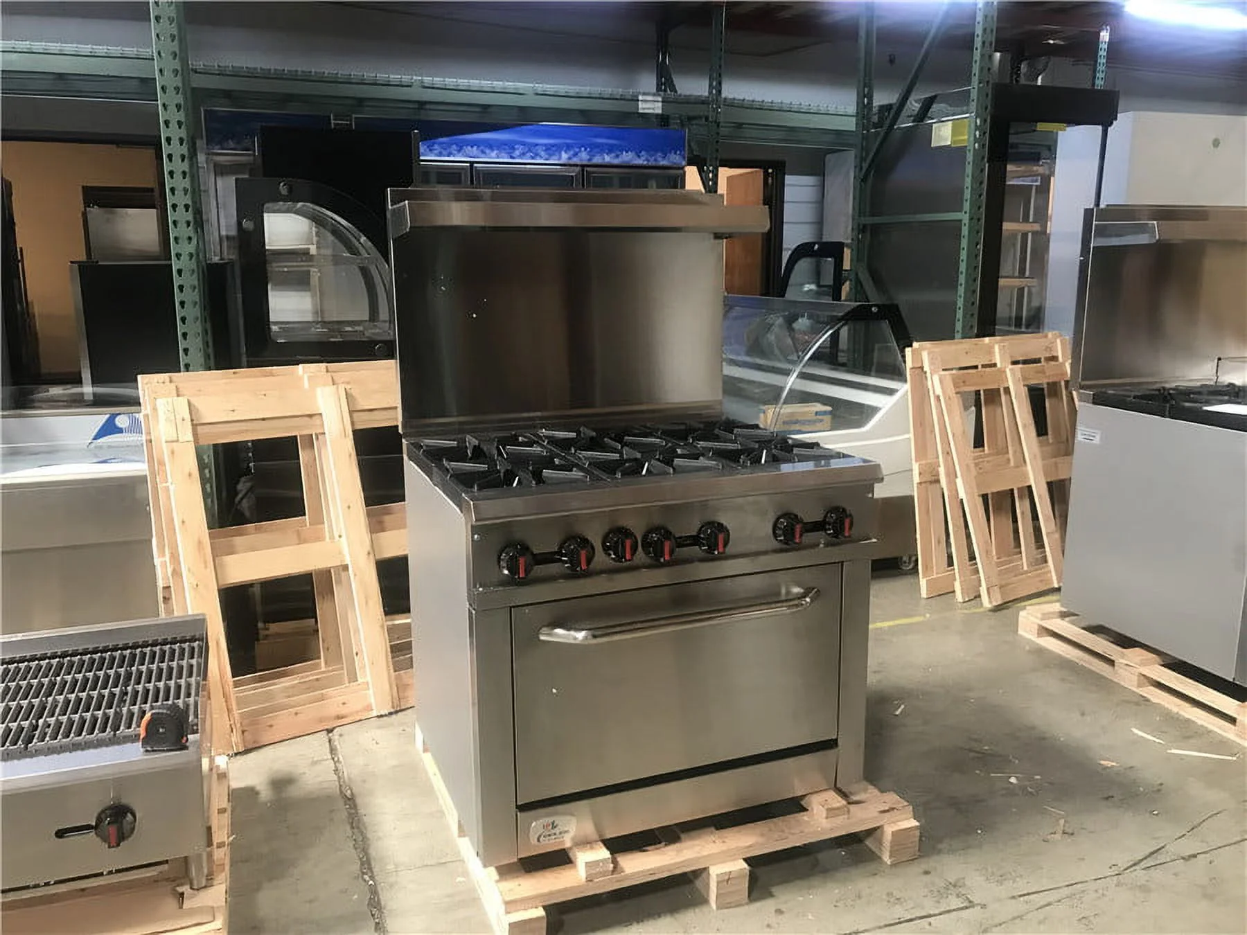 36" Width, 6 Burners, Commercial Range & Oven,  Natural Gas and Propane, NSF/ETL Certified, Thermostat