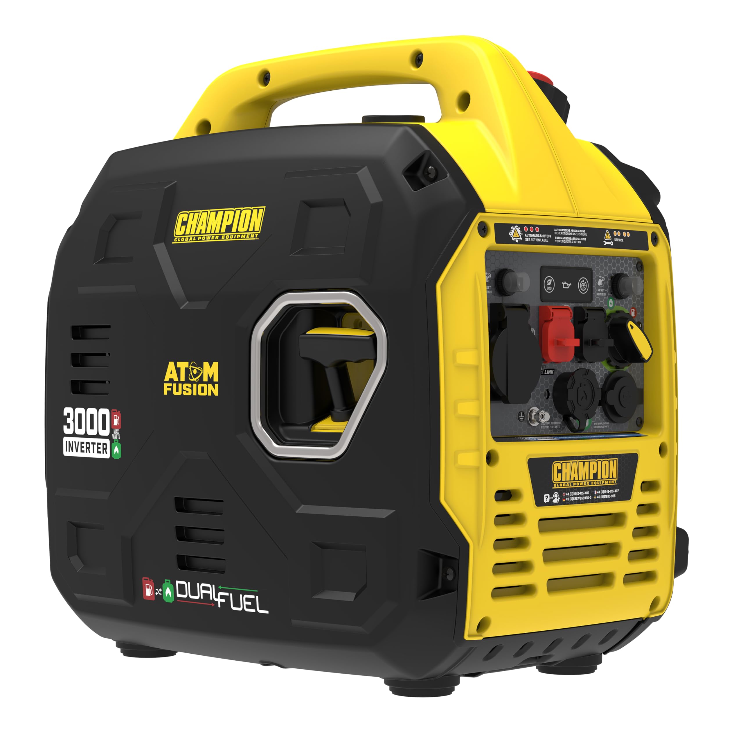Champion Power Equipment Dual Fuel Power Converter (Max Power 3000 W, Portable Inverter, Running Time up to 11.5 Hours, Extremely Quiet