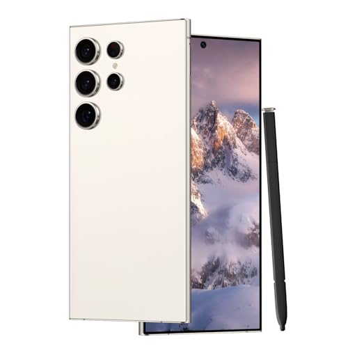 Unlocked Cell Phones C24 Ultra Smartphone Android 13 Phones 8GB+256GB/6.8" HD Screen/Dual SIM/108MP+48MP Camera/6800 mAh/Built-in Pen (Light Cyan)