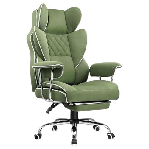 COMHOMA Big and Tall Office Chair, High Back Leather Gaming Chair with Footrest
