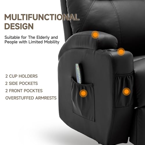 Recliner Chair, Rocking Chair with Massage and Heat, 360° Swivel Recliner Chairs for Adults