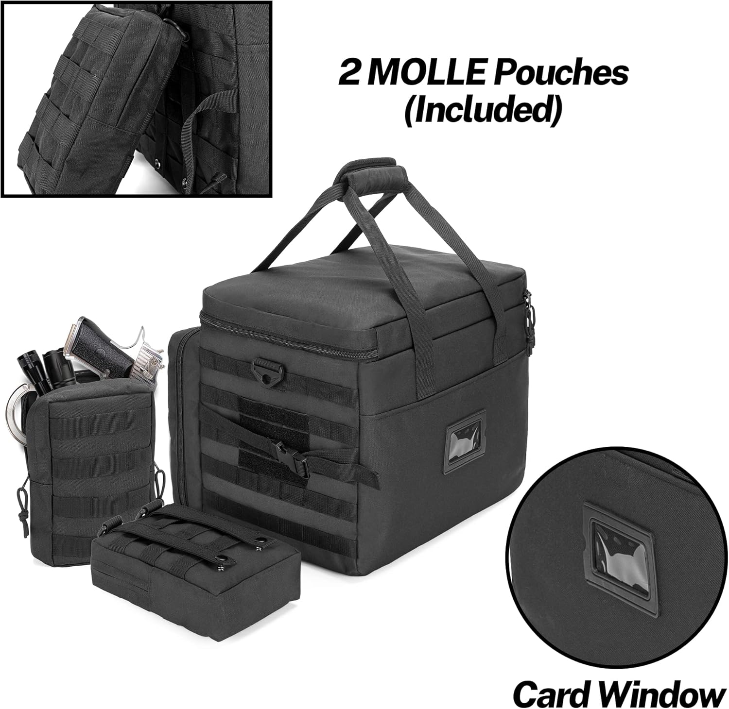 SAMDEW Patrol Bag Law Enforcement, Duty Bag for Police Equipment with 2 Detachable MOLLE Pouches & Laptop Layer (up to 15.6)