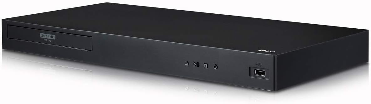 2017 LG 4K Ultra HD 3D Blu-ray Player with Remote Control, HDR Compatibility, Upconvert DVDs, Ethernet, HDMI, USB Port, Black