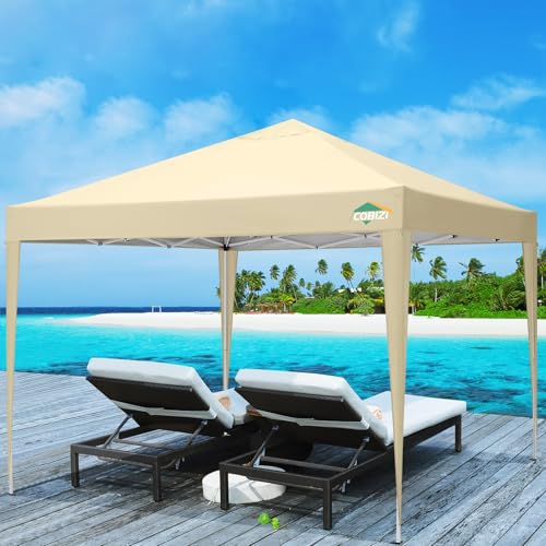 COBIZI 10x10 Pop up Canopy Tent Protable Canopy Tent with 4 Sidewalls Waterproof Commercial Instant Shelter for Parties, Wedding