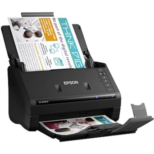 Epson Workforce ES-500W II Wireless Color Duplex Desktop Document Scanner for PC and Mac