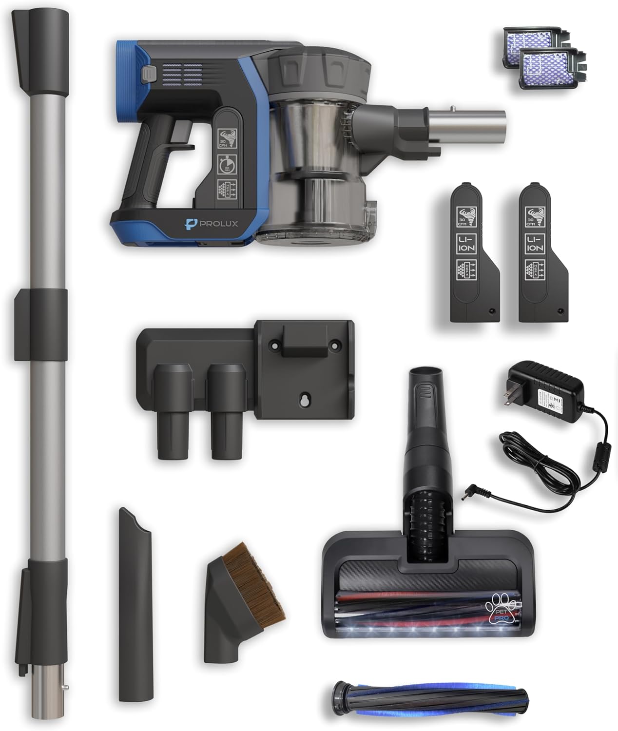 Prolux RS7 PET Cordless Handheld Stick Vacuum, Perfect for Pet Owners, Lightweight, with HEPA Filtration and Easy Clean Powerhead, Long Battery Life