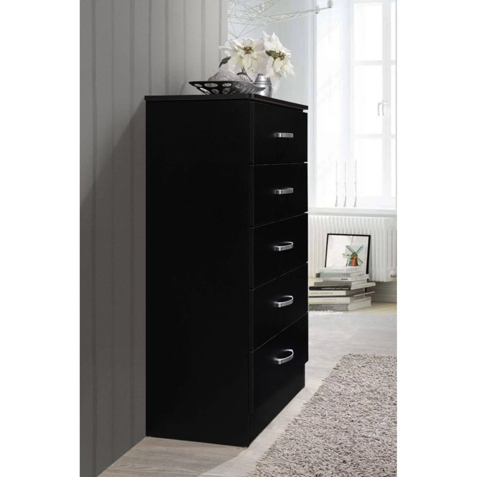 Hodedah 5-Drawer Chest in Cherry