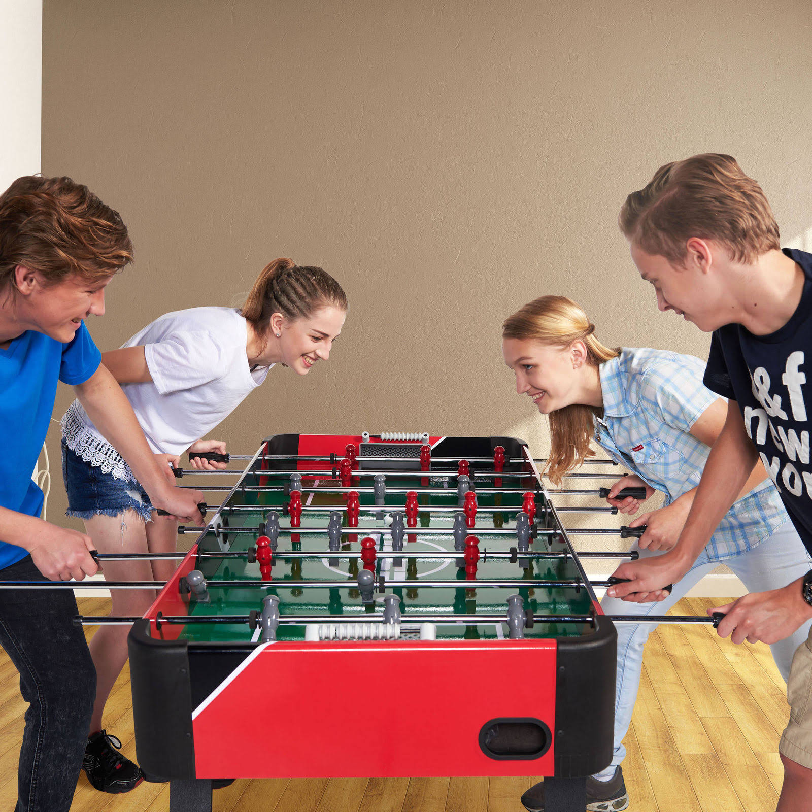 Espn 54-Inch Foosball Soccer Arcade Table with Bead Scoring and Accessories