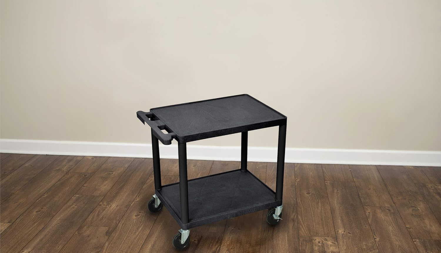 Luxor 26 H Multipurpose Audio Video Utility Presentation Cart with 2 Shelves - Black