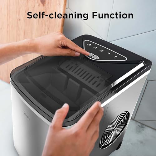 Nugget Ice Maker Countertop, Silonn Chewable Pellet Ice Machine with Self-Cleanin Function, 33lbs/24H Portable Ice Makers for Home Kitchen Officce