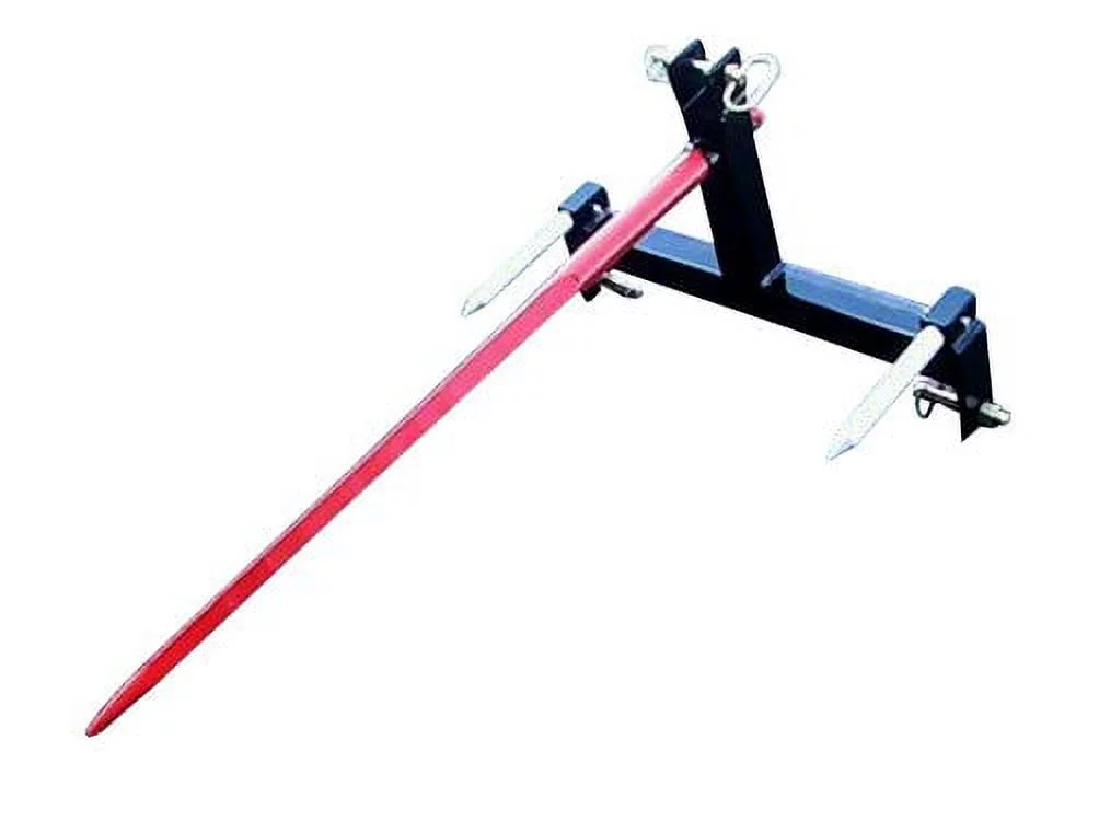 Category 1 Tractor 3 Point Attachment with Hay Bale Spear 49" and 2 Stabilizer spikes, Convertible to Category 2 - Curated Treasures Market
