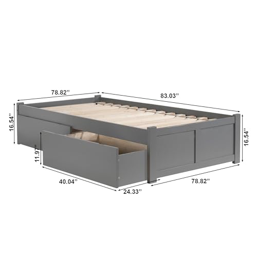 AFI Concord Platform Bed with Footboard & Storage Drawers