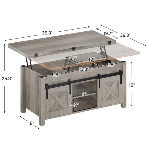 SEDETA Lift Top Coffee Table, 4 in 1 Multi-Function Convertible Coffee Tables with Storage and Hidden Compartment