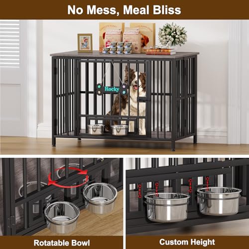 Easycom 41" Dog Crate Furniture Foldable, No Assembly Decorative Dog Kennel Indoor, Dog Crates for Large Dogs