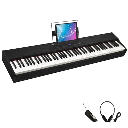 Digital Piano 88 Key Weighted Keyboard with Hammer Action, Full Size Weighted Keyboard piano 88 Key with 2x30W Speakers, Adjustable Stand