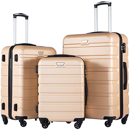 Coolife Luggage 4 Piece Set Suitcase Spinner Hardshell Lightweight TSA Lock