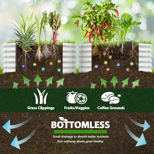 A ANLEOLIFE 8X4X1.5 ft Galvanized Raised Garden Beds Outdoor, Oval Large Metal Planter Box for Planting Vegetables Flowers Herb