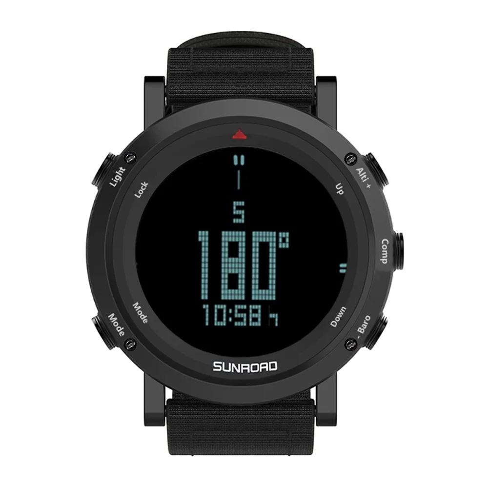 Barometer Altimeter Compass Thermometer Weather Forecast Men Watch 50meters Water-resistant Multifunctional Outdoor Sports Watch for Mountaineering