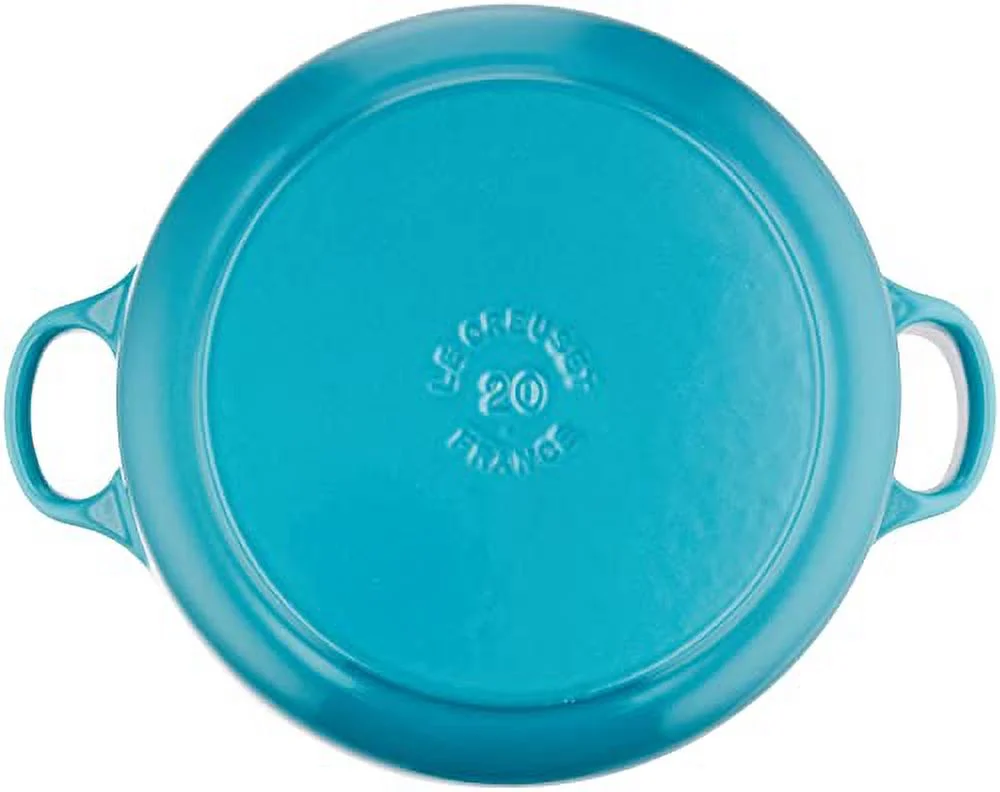 [Recipe Book Included] Le Creuset Casting Enamel Pot Two-handed Pot Anhydrous Pot Iron Pot Cocotte Rondo 20 cm Caribbean Blue Gas IH Oven Dishwasher
