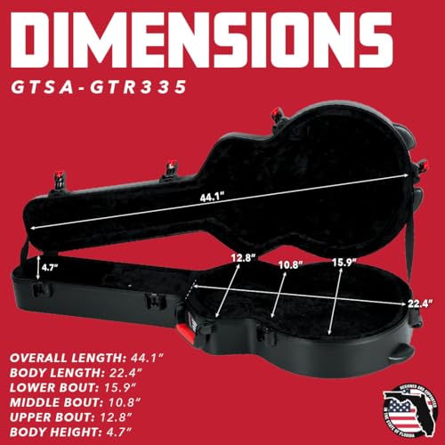 Gator Cases Molded Flight Case for Strat/Tele Style Electric Guitars with TSA Approved Locking Latch, (GTSA-GTRELEC)