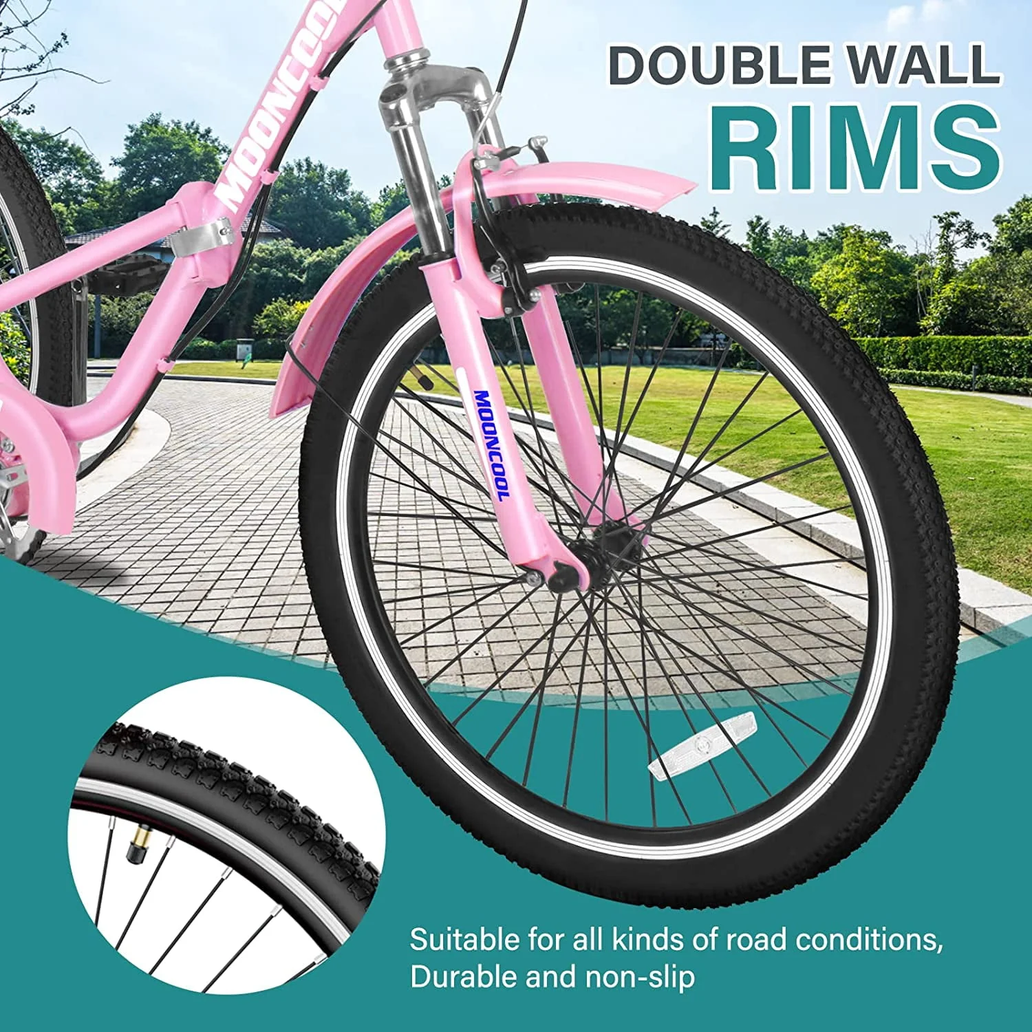 MOONCOOL Adult Folding Tricycle for Adults, 7 Speed 20/24/26 inch 3 Wheels Bikes with Basket, Foldable Tricycle for Adults, Women, Men, Seniors