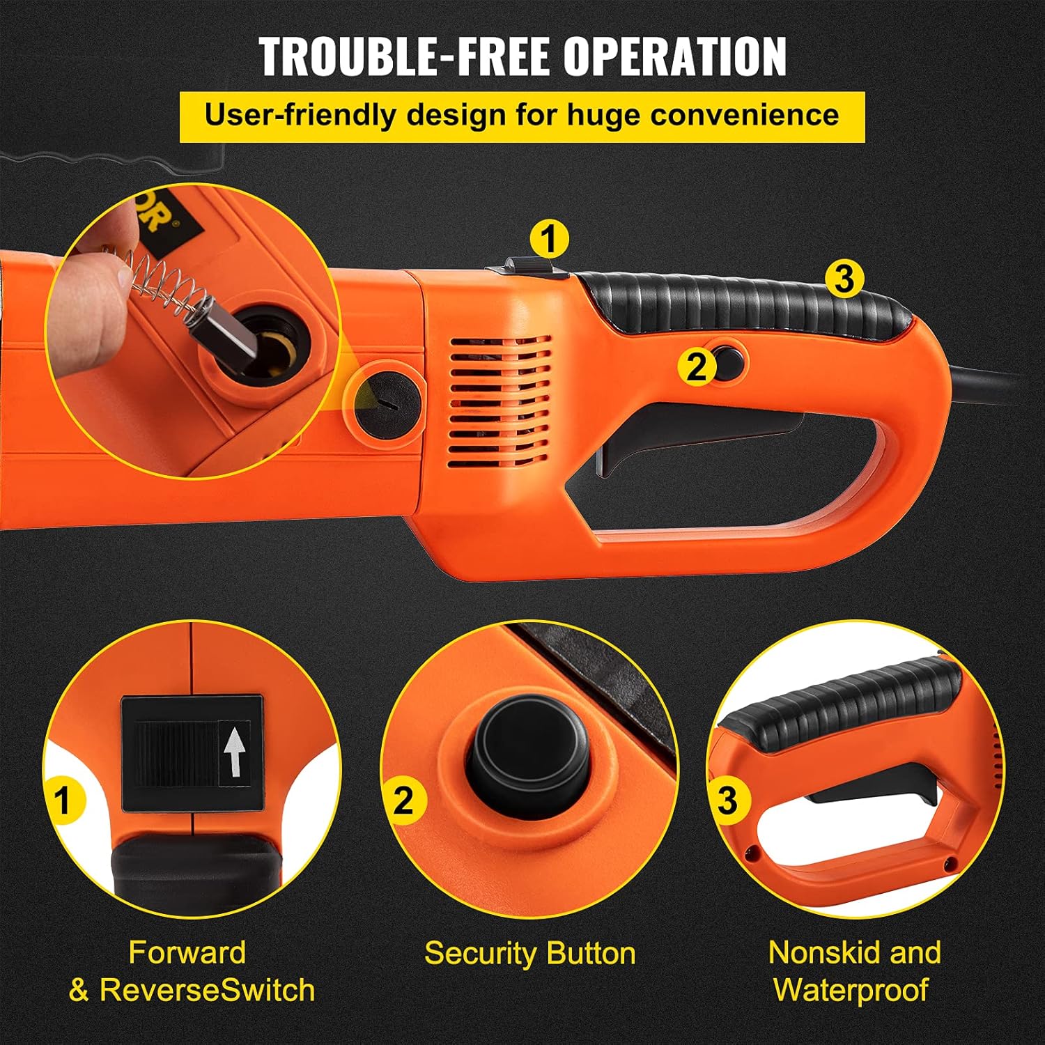 VEVOR Electric Pipe Threader, 2300W Pipe Threading Machine, Heavy-Duty Hand-Held Power Drive Kit, 110V Pipe Threader Machine Copper Motor