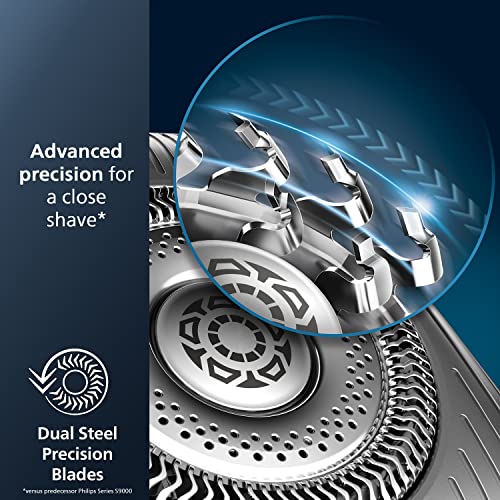 Philips Norelco Shaver Series 9000, Wet and Dry Electric Shaver, with Lift & Cut Shaving System and SenseIQ Technology, Pop-up Trimmer, Cleaning Pod