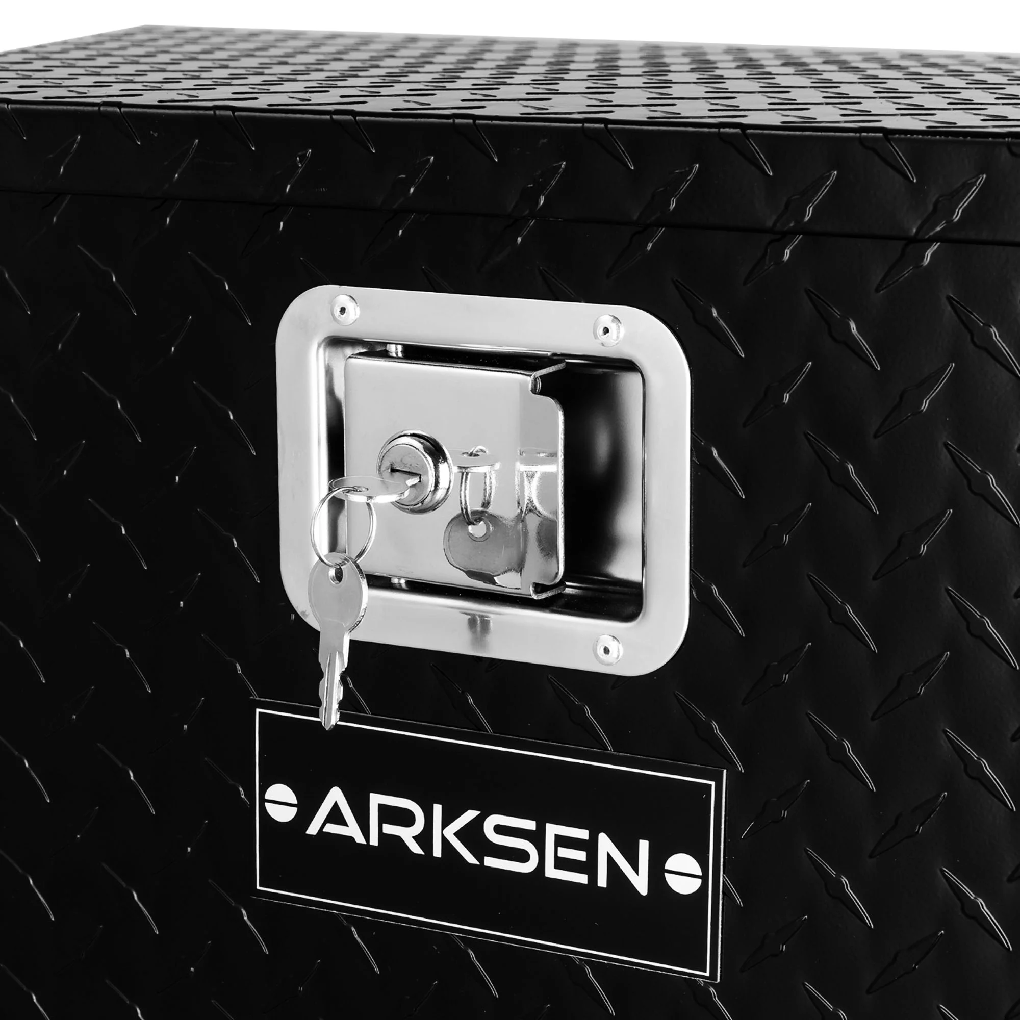 ARKSEN 39 Diamond Plate Aluminum Trailer Tongue Box Pickup Truck Tool Box Storage Organizer With Lock Key, Silver