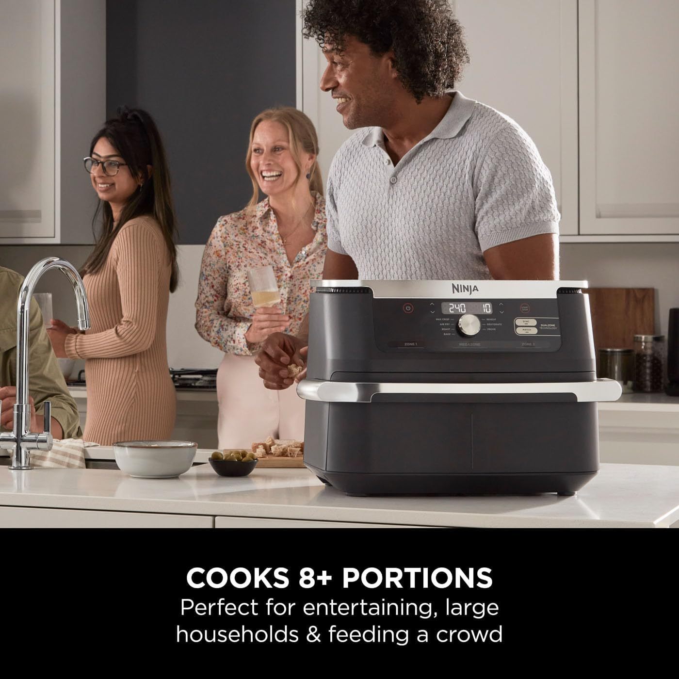 Ninja Foodi FlexDrawer Air Fryer, Dual Zone with Removable Divider, Large 10.4L Drawer, 7-in-1, Air-Fryer Uses No Oil, Air Fry, Roast, Bake