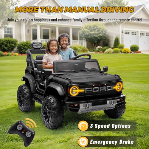 ENYOPRO 2 Seater Ride On Car for Kids, 24v Licensed Ford Bronco Raptor Electric Power Ride On Truck Toy with Remote Control